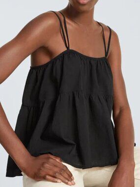 [Everlane]‎ The Billow Cami Babydoll Tank in Black XS